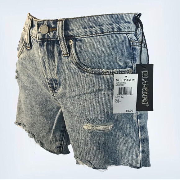 NWT Blank NYC Acid Trip Distressed Mom Jean Shorts - Picture 3 of 6